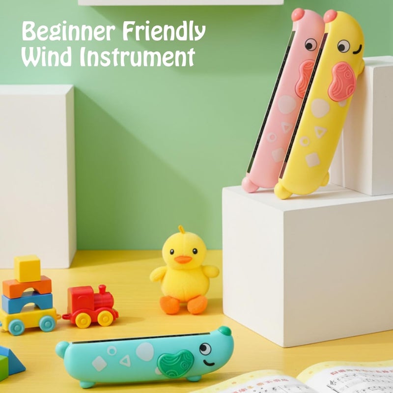 Lukmaa 6 Pcs Harmonica for Kids Beginners Toddler Musical Instruments Toys 16 Hole Harmonica Set Easy-to-learn Key of C Cute Dog Colored Mouth Organ Educational Toys for Baby Girl Boy over 3 Years Old - Image 2